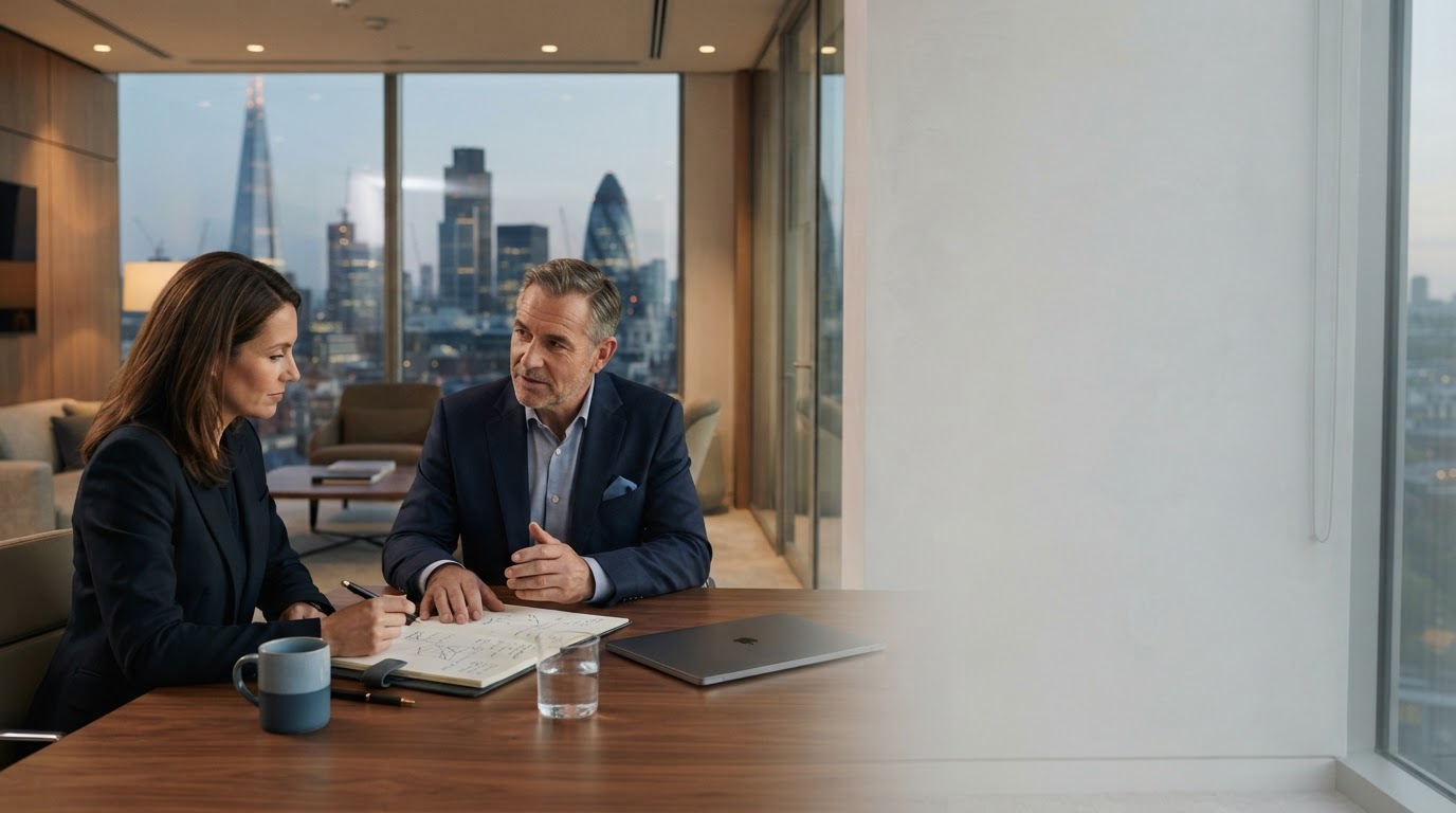 Dernvoral executive boardroom setting representing considered, long-term financial strategy